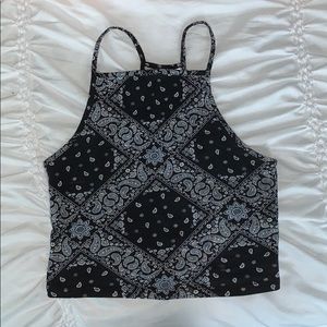 H&M Bandana Print Halter Crop Top